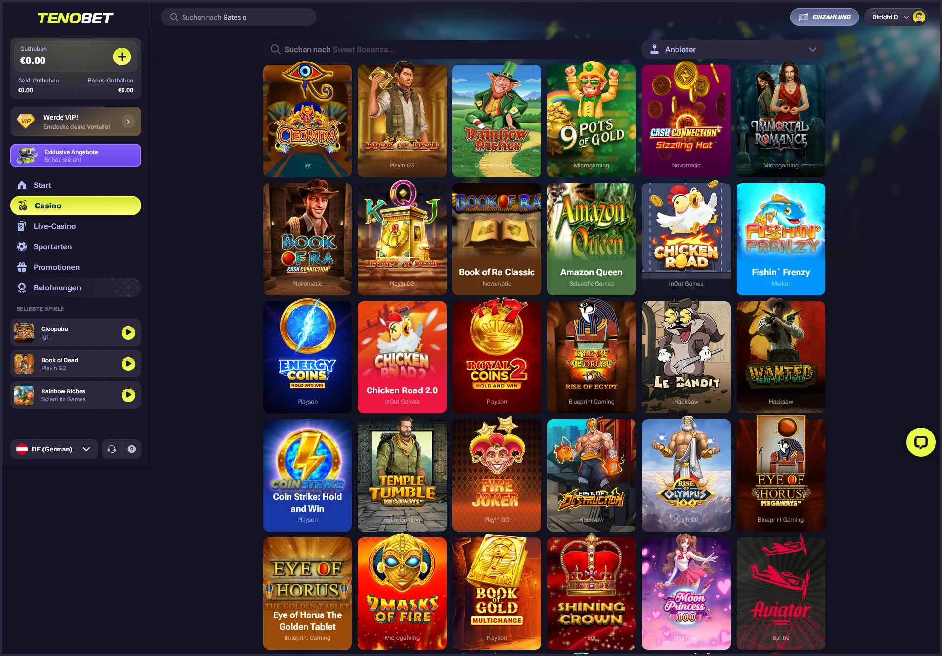 Alle slots bei tenobet deutschland online casino