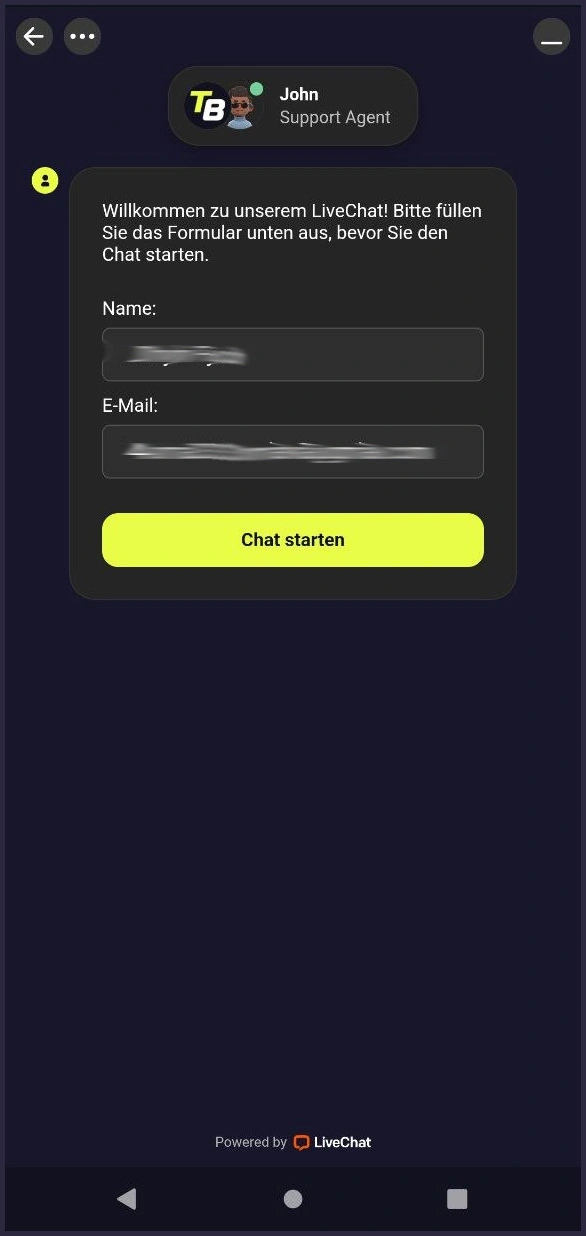 Kontaktmöglichkeiten für Support bei TenoBet Casino